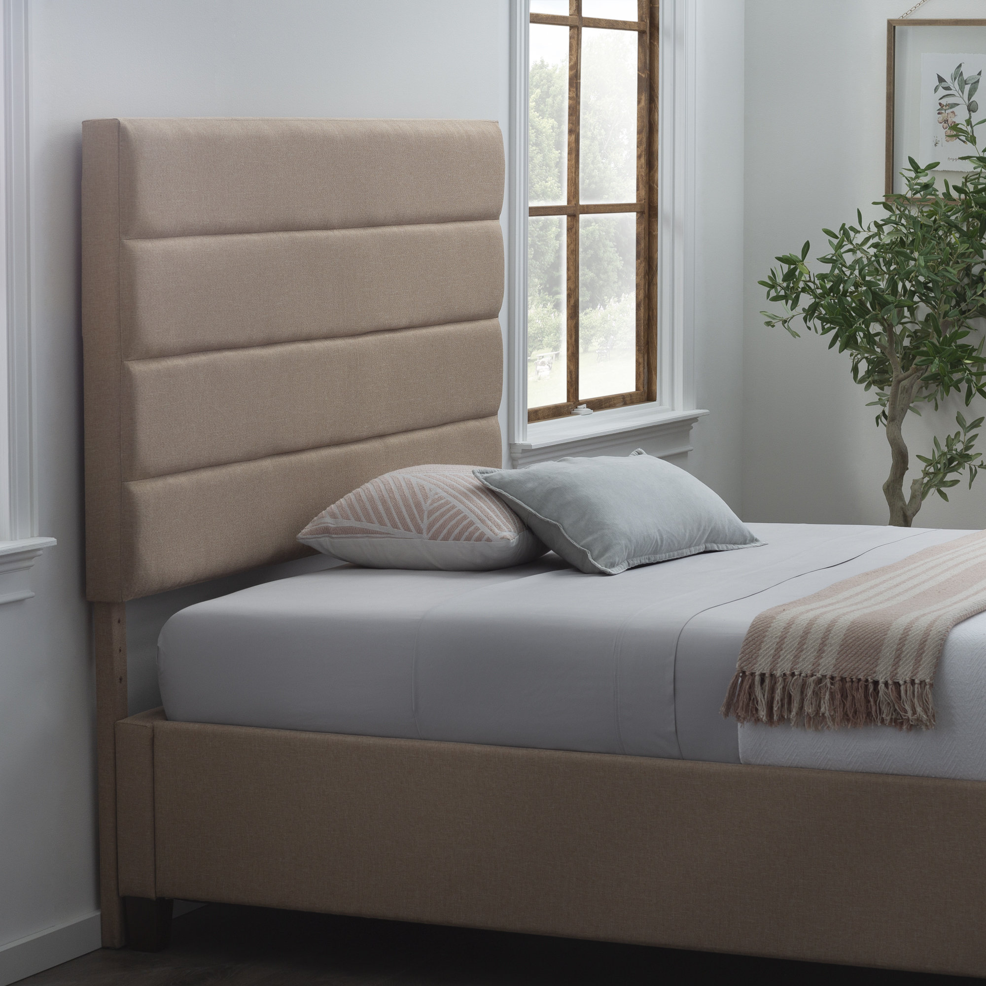 Channel upholstered headboard discount